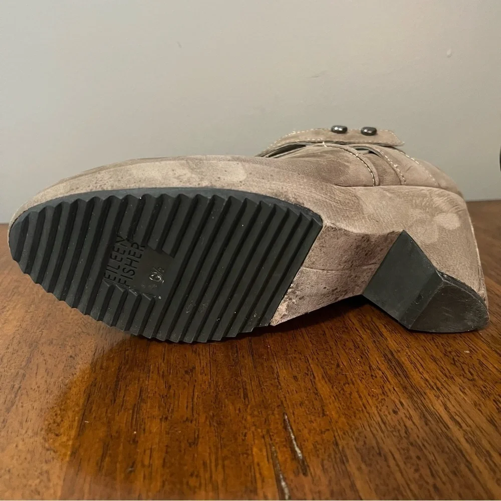 Eileen Fisher Brown Suede Ankle Wedge Heel 6.5